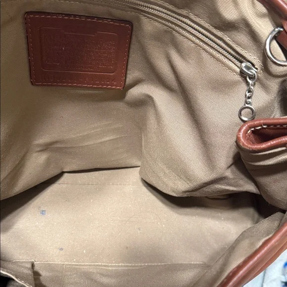 Vintage Coach collectible Brown Leather Handbag with Buckle - Picture 6 of 8